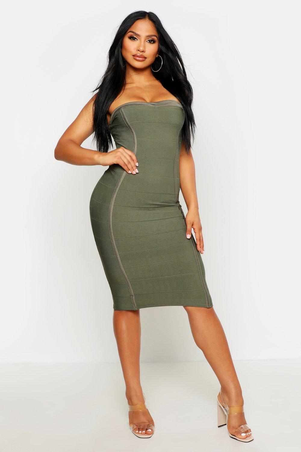 Boohoo Womens Gia Bandeau Bandage Midi Bodycon Dress Ebay 4323