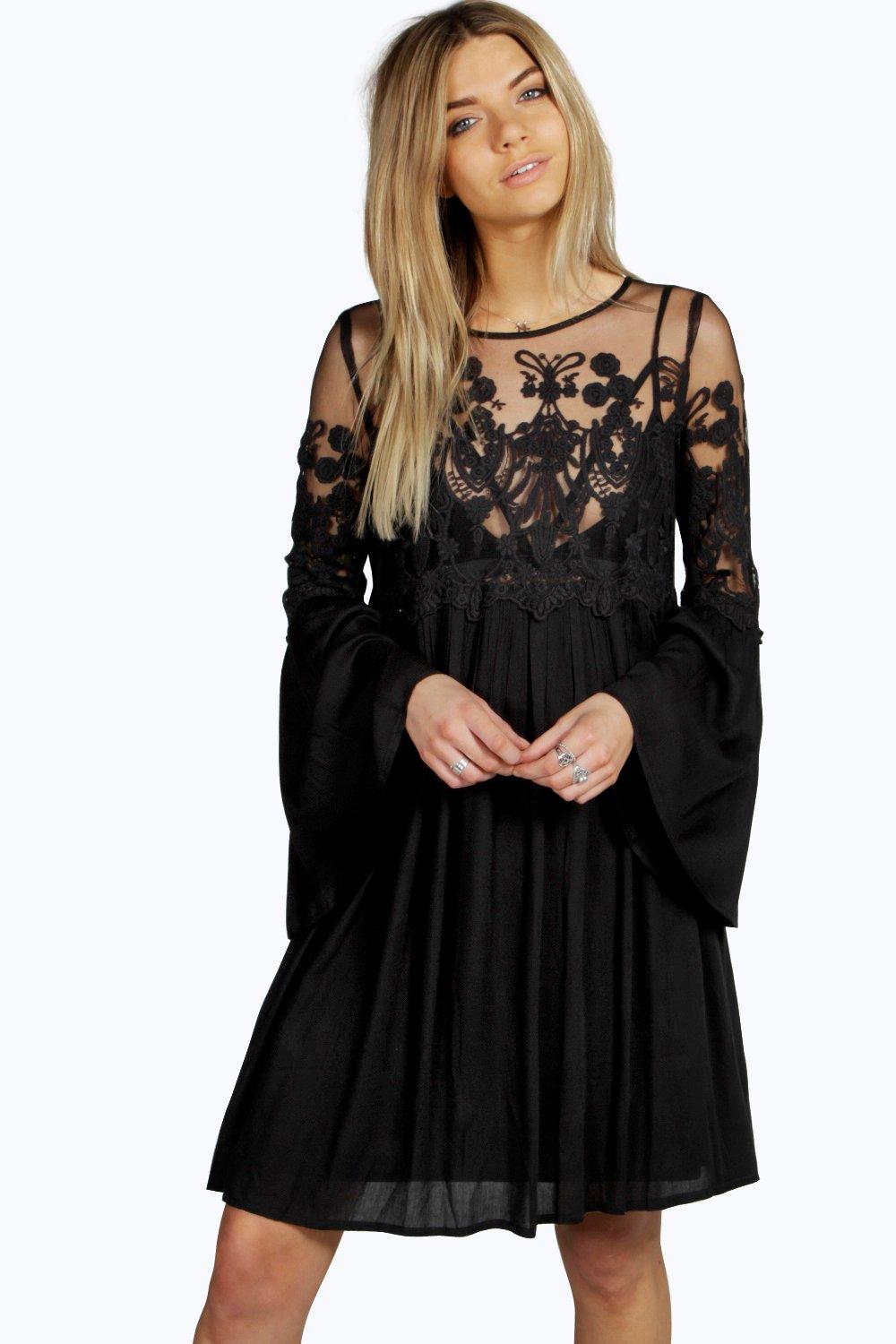 long wide sleeve dress