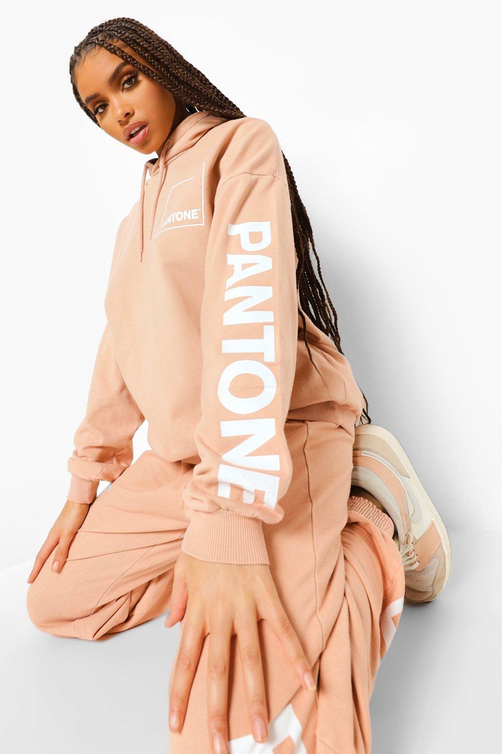 Womens Pantone Acid Washed Oversized Hoodie - Beige - 12, Beige
