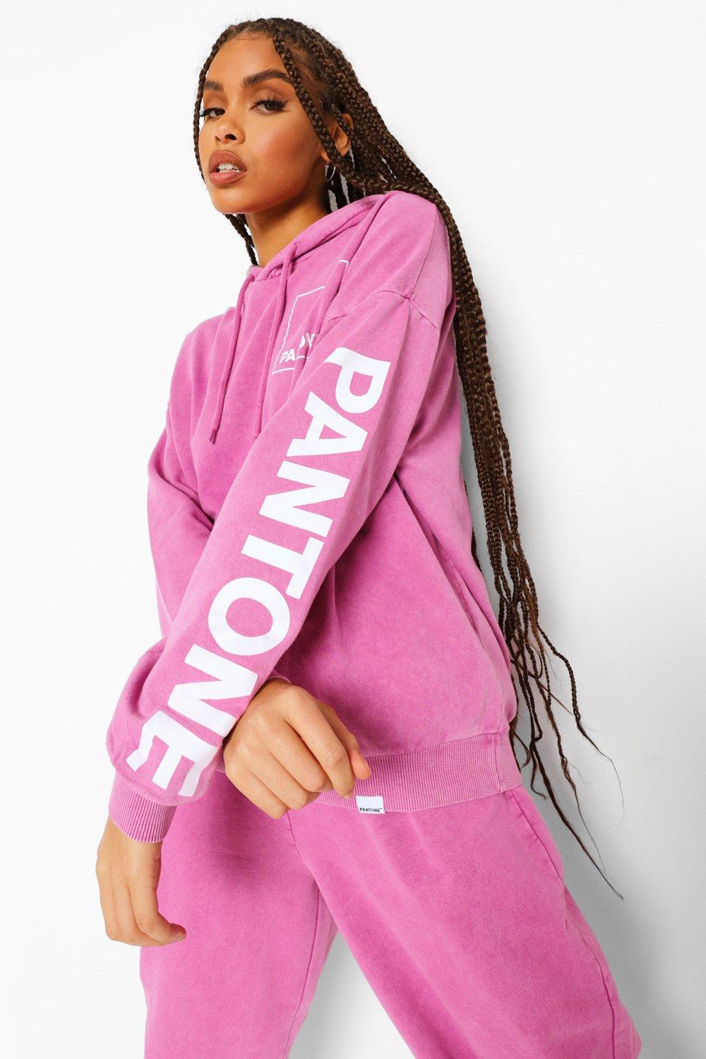 Womens Pantone Acid Washed Oversized Hoodie - Grey - 14, Grey