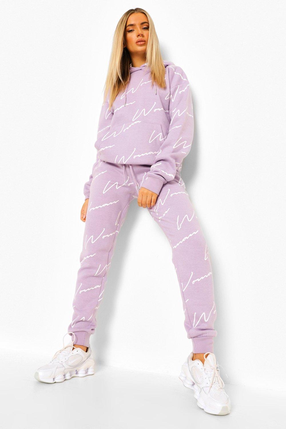 Womens Woman All Over Print Tracksuit - Purple - Xl, Purple