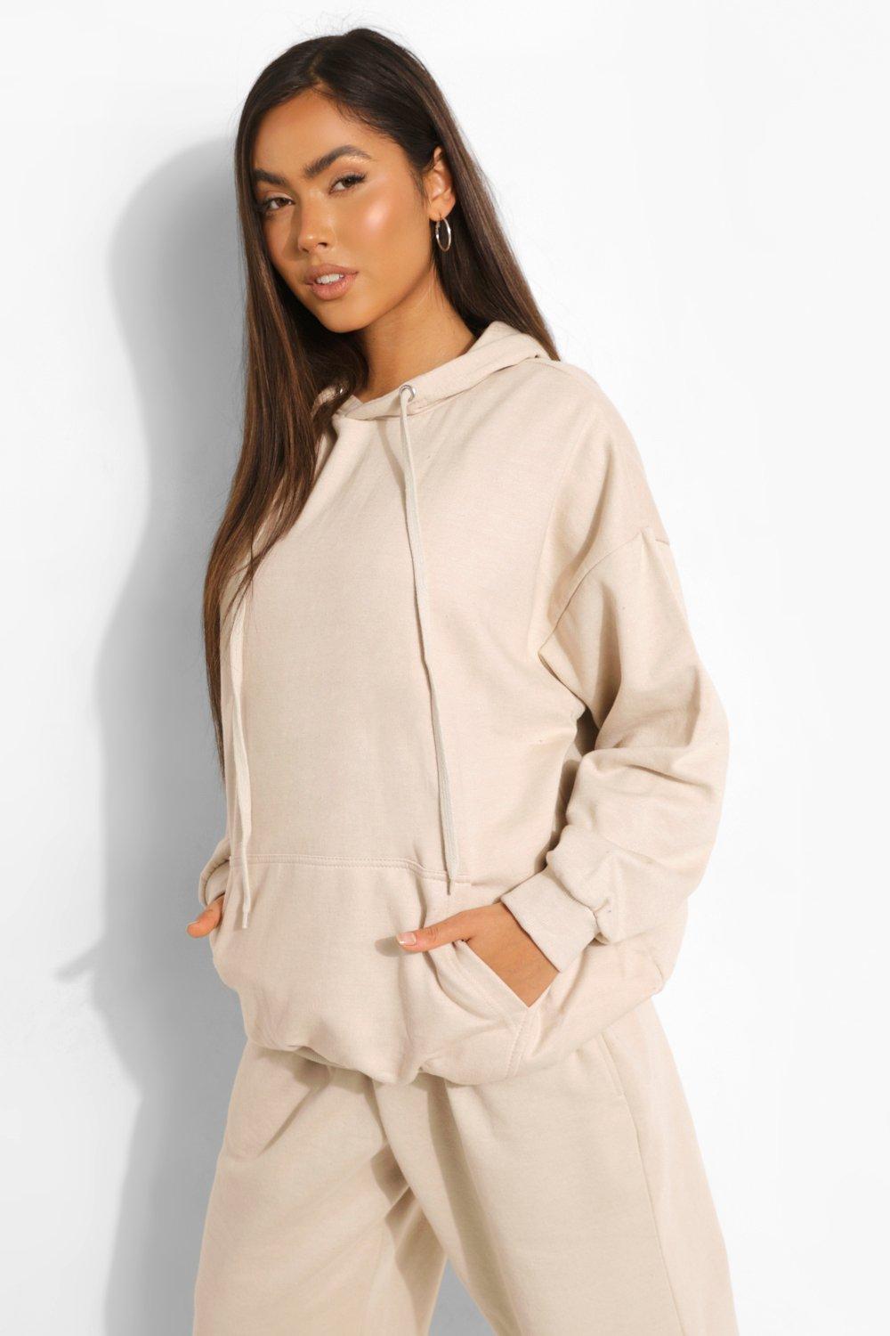 Womens Basic Oversized Hoodie - Beige - M, Beige