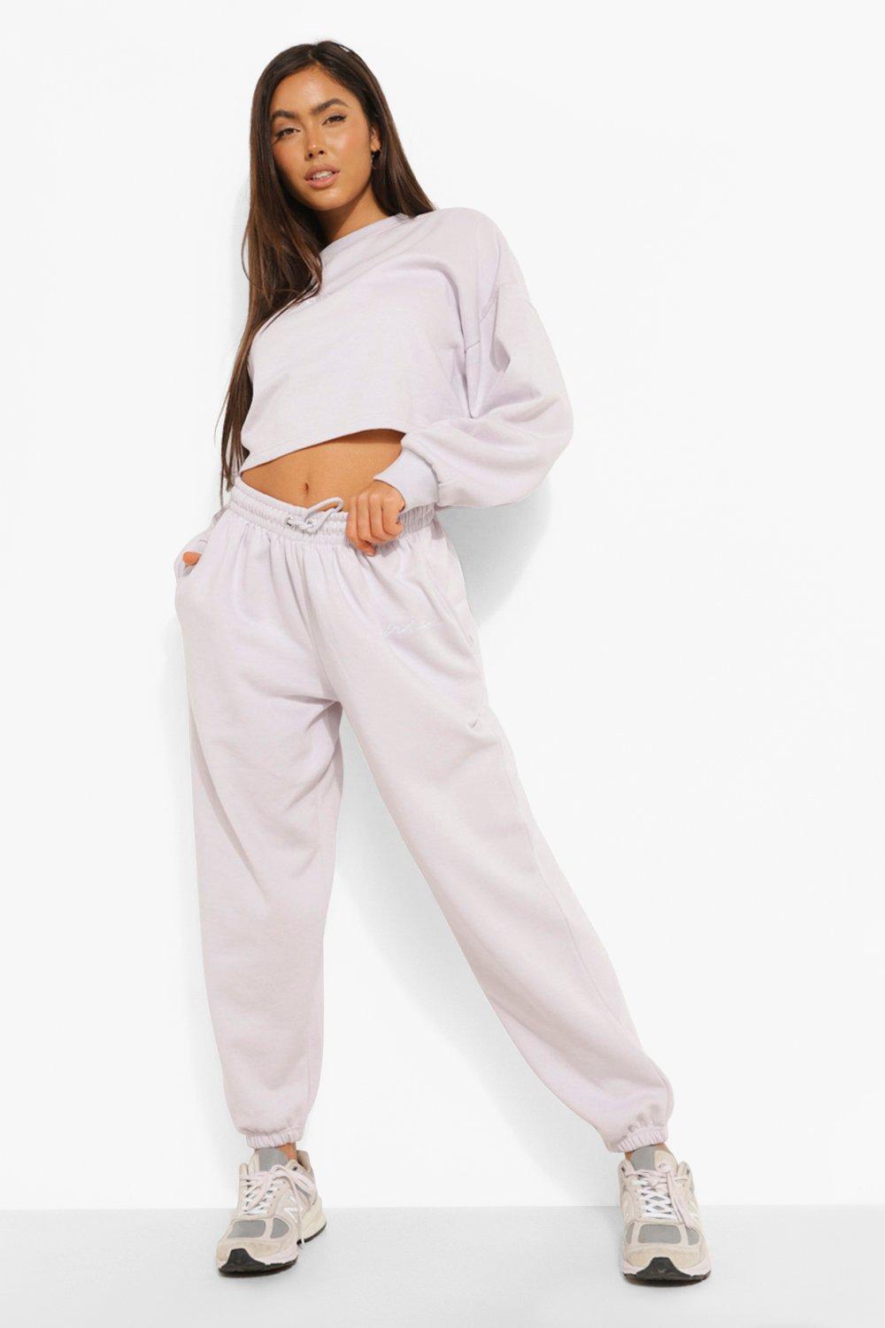Womens Oversized Embroidered Woman Joggers - Grey - Xl, Grey