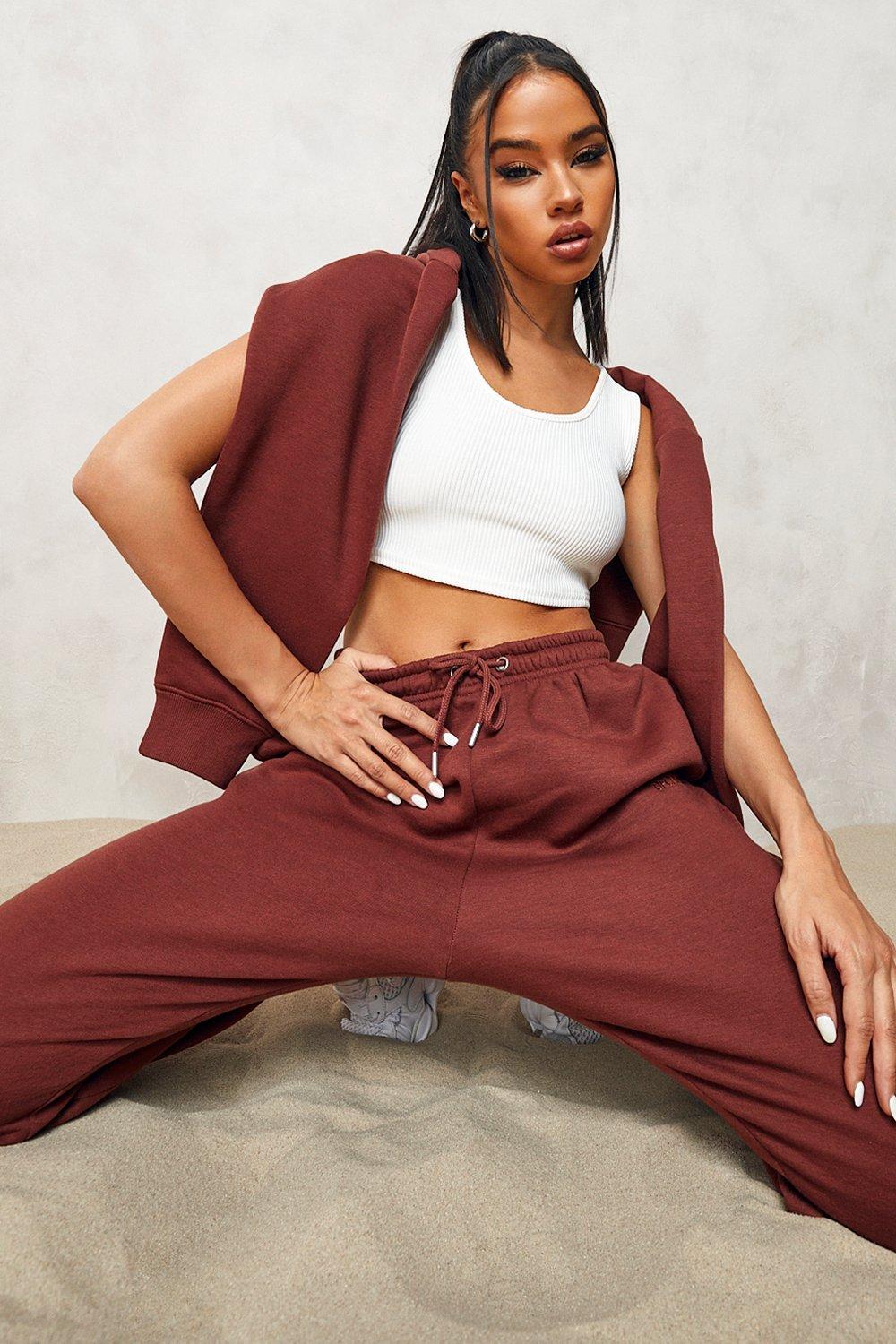 Womens Official Cropped Zip Through Tracksuit - Brown - Xl, Brown