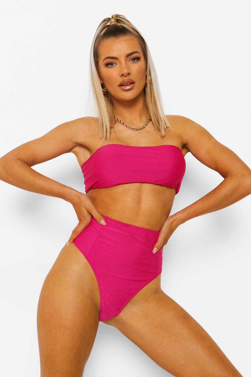 Womens Essentials High Waist Bikini Brief - Pink - 16, Pink