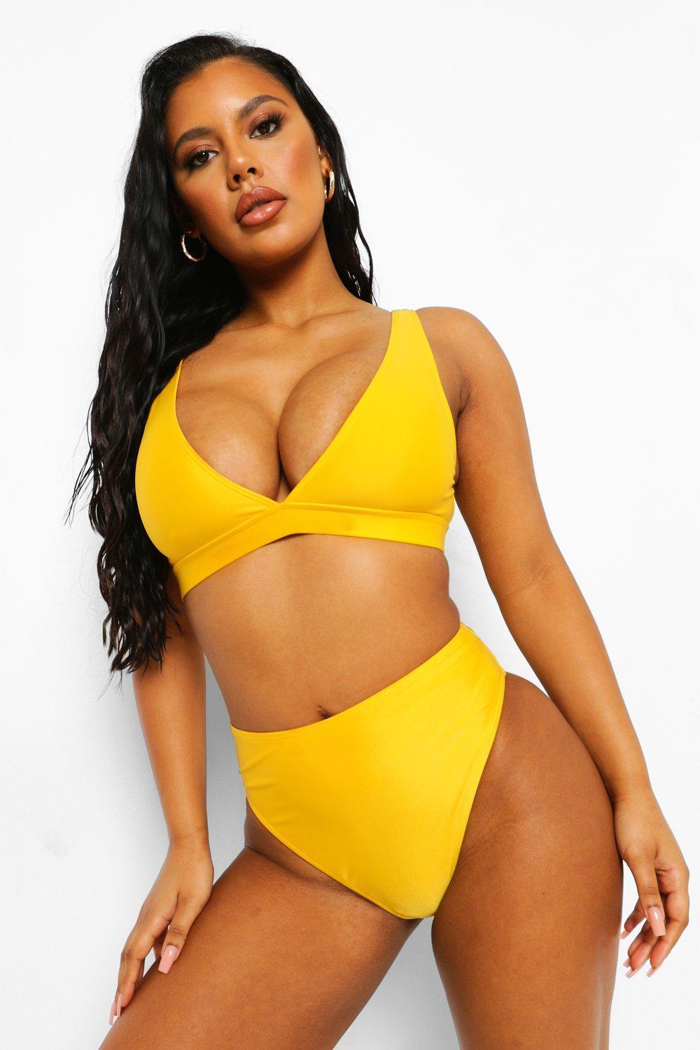 Womens Essentials High Leg High Waist Bikini Brief - Orange - 14, Orange
