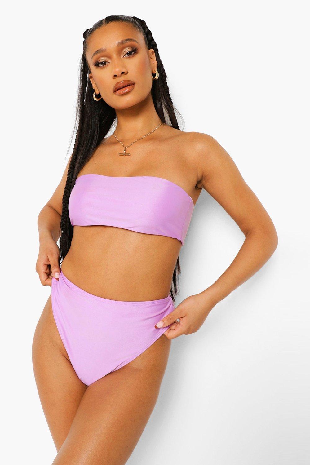 Womens Essentials Bandeau Bikini Top - Purple - 10, Purple