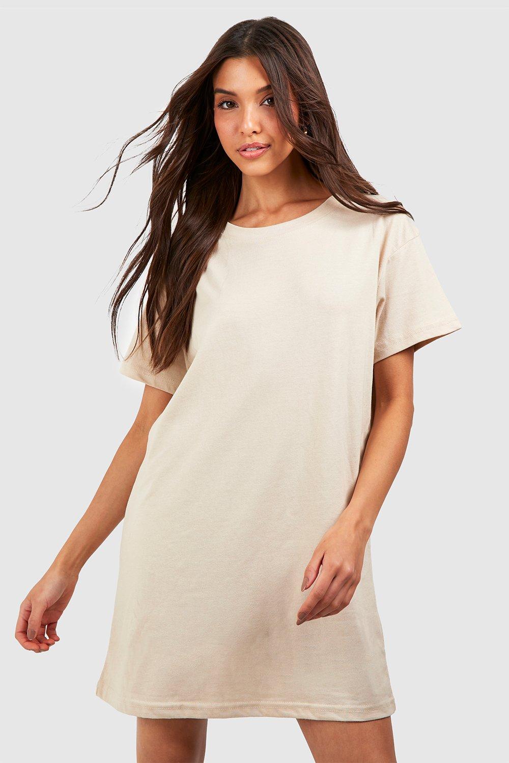 Image of Vestito T-shirt oversize Basic, Sabbia