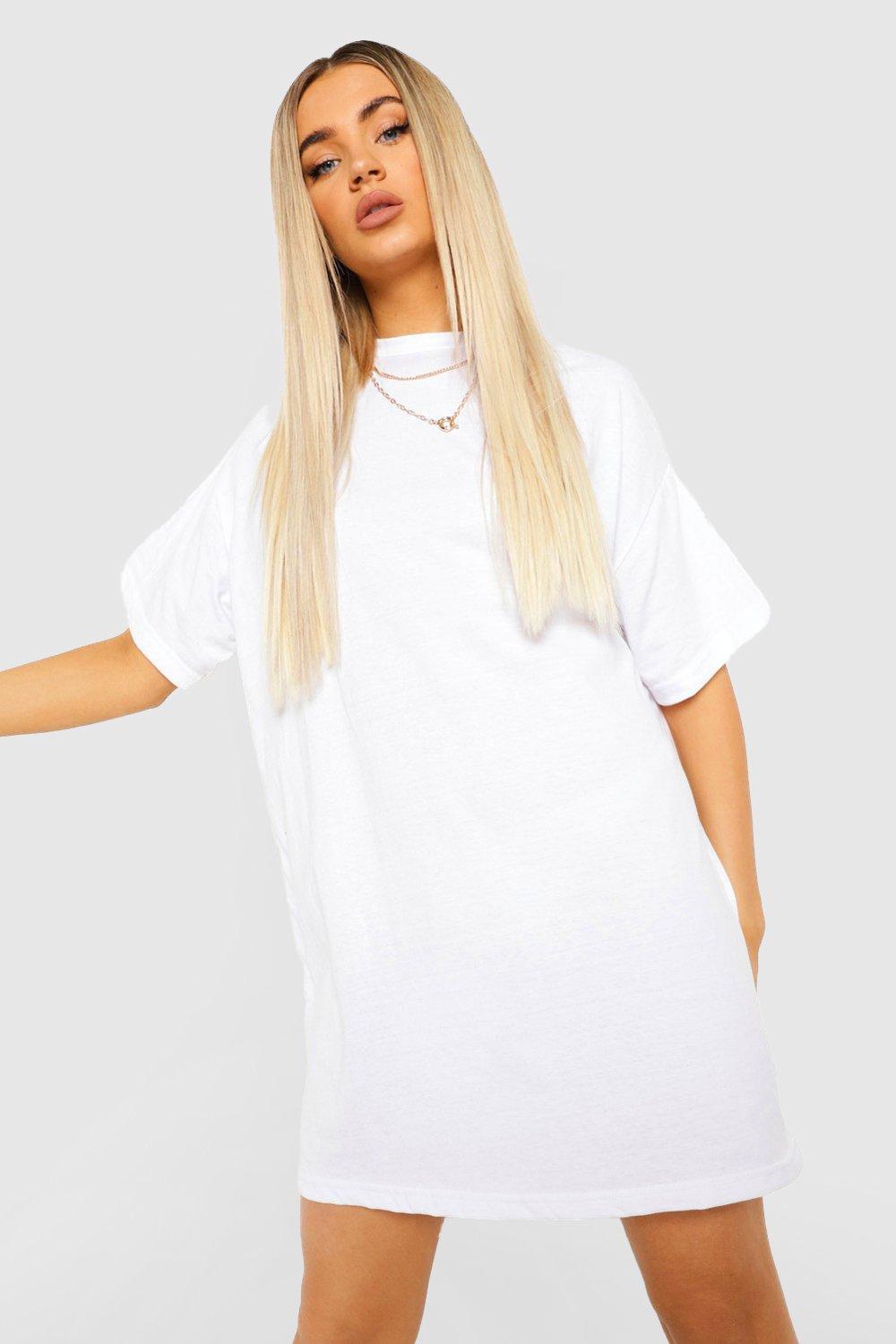Image of Vestito T-shirt oversize Basic, Bianco