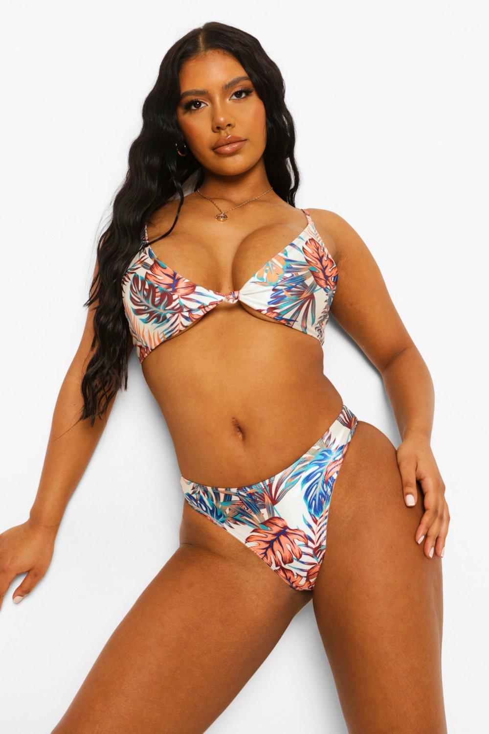 Womens Tropical Bikini Brief - White - 14, White