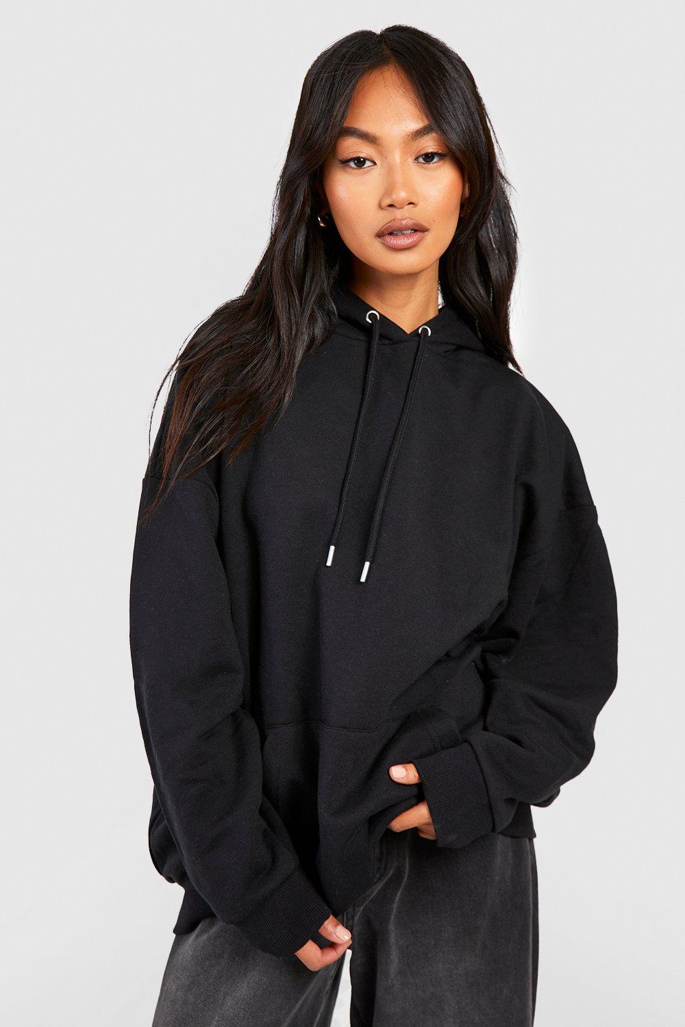 Womens Basic Oversized Hoodie - Black - Xs, Black