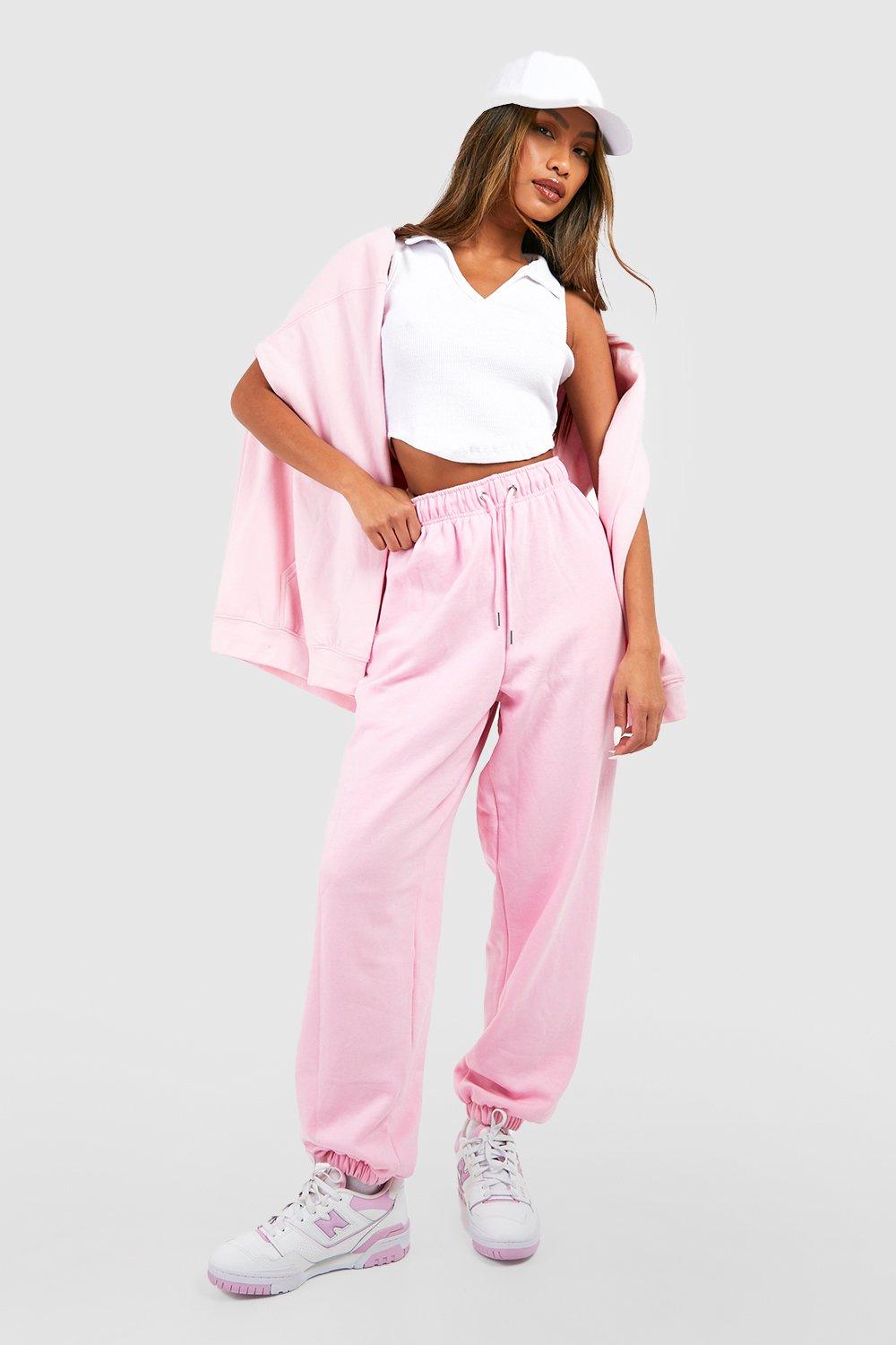 Image of Pantaloni tuta oversize in felpa, Pink
