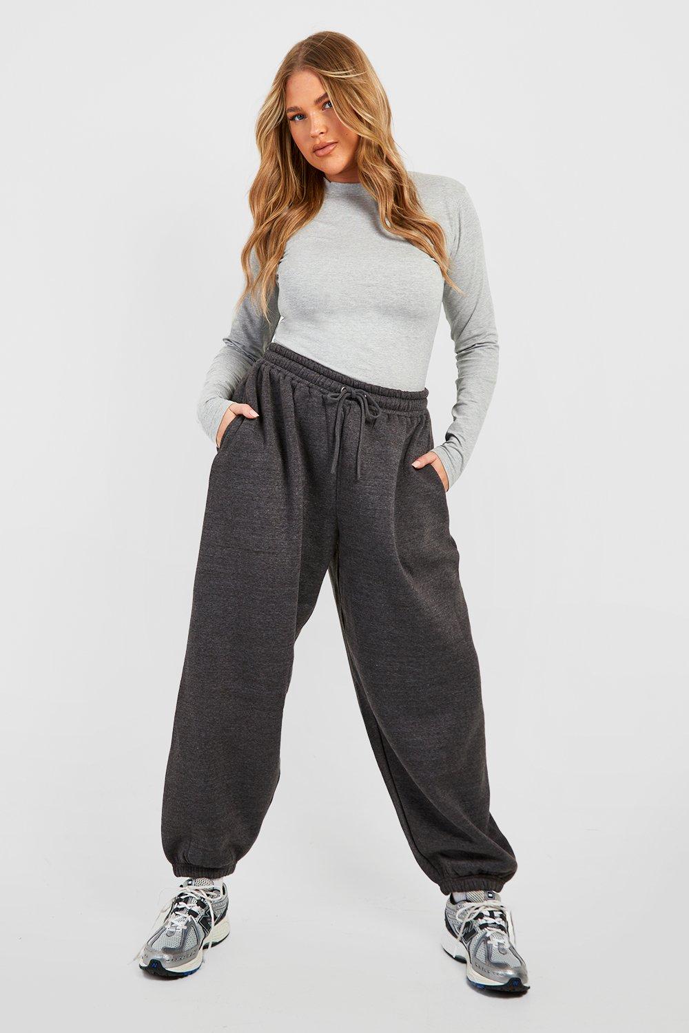 Womens Plus Basic Oversized Joggers - Grey - 16, Grey