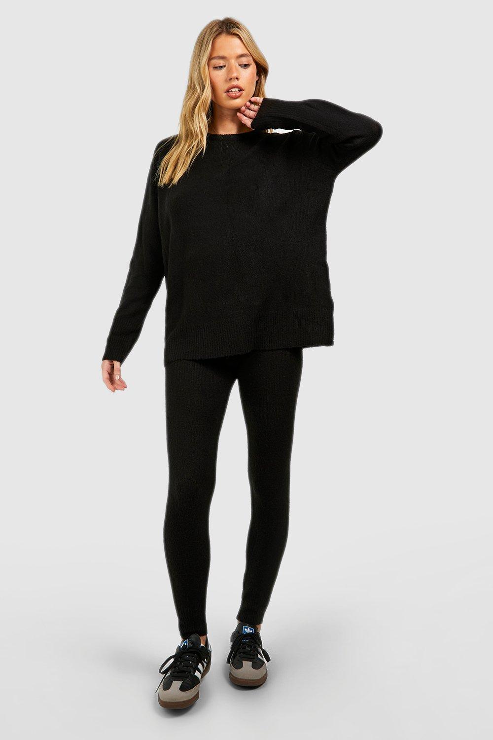 Womens Soft Knit Tracksuit - Black - Xl, Black