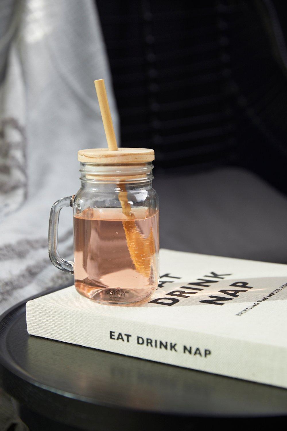 Mug En Verre Et Paille En Bambou - Transparent - One Size, Transparent