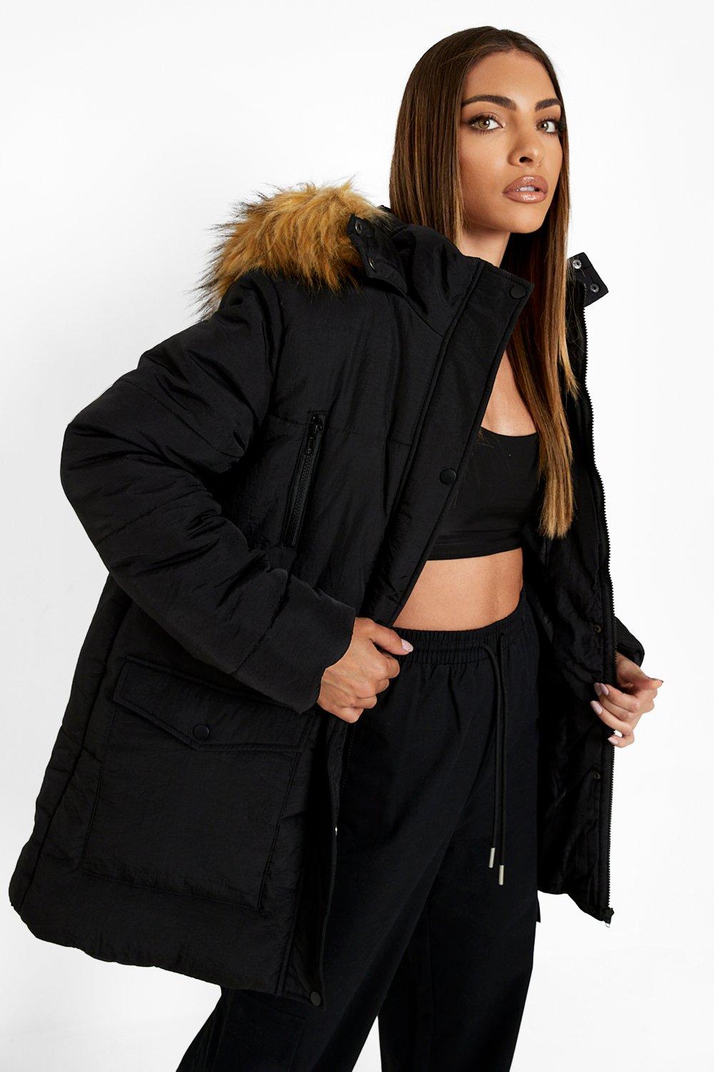 boohoo parka womens