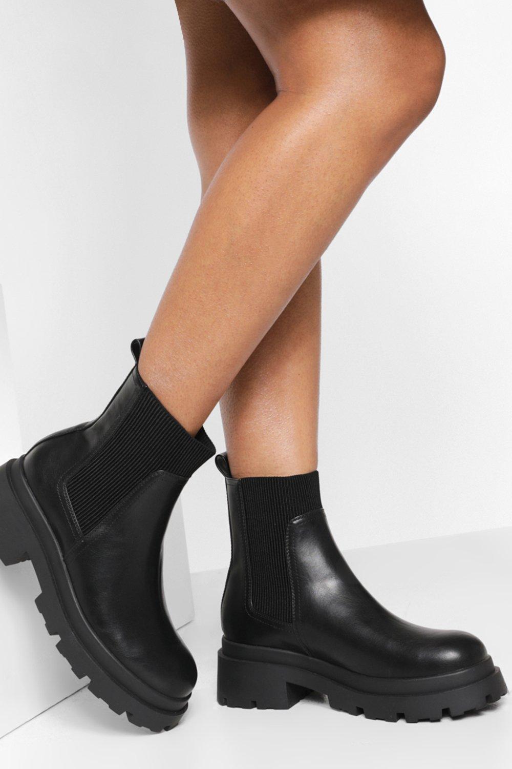 Boohoo Chelsea Boots Met Dikke Zool, Black