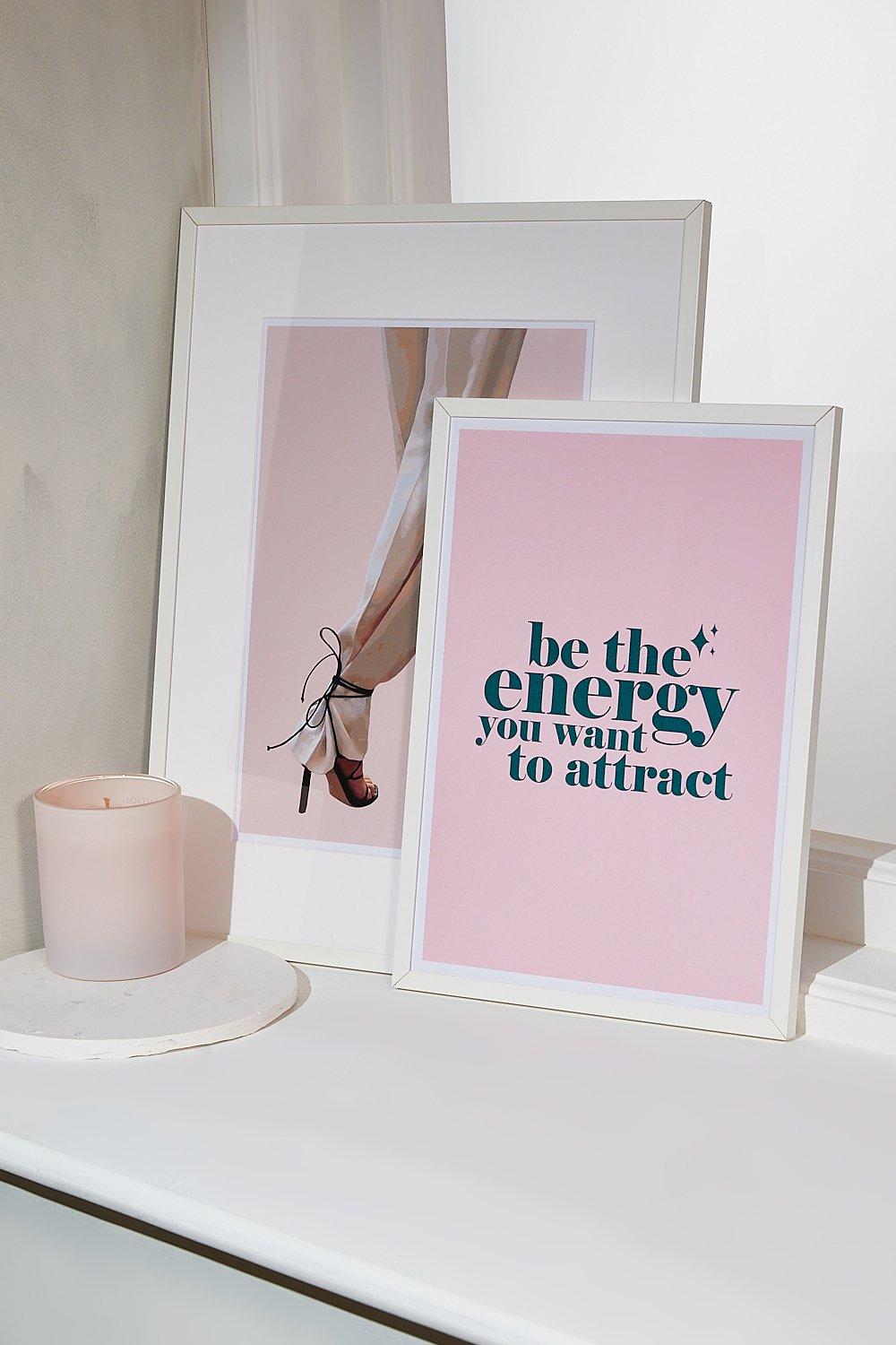 Imprimé A4 Be The Energy - Rose - One Size, Rose