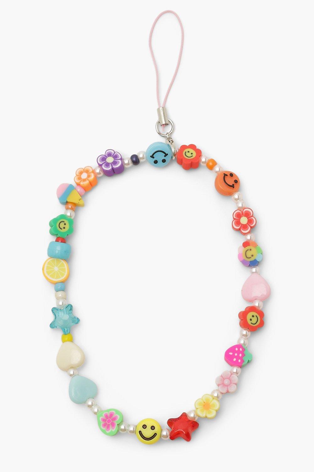Accesoire De Téléphone À Perles Et Fleurs - Multicolore - One Size, Multicolore