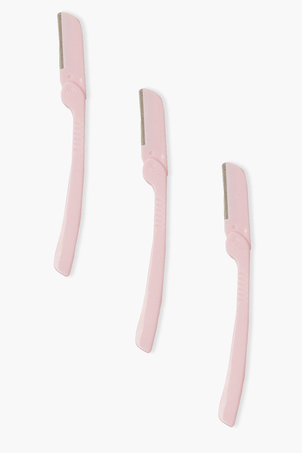 Lot De 3 Rasoirs Pour Sourcils - Rose - One Size, Rose