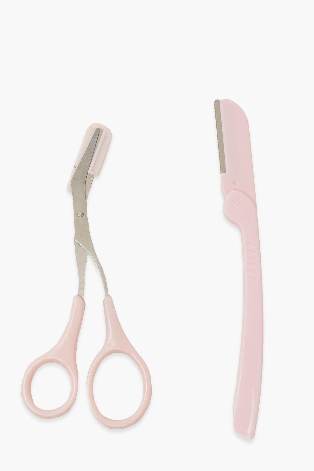 Ciseau Et Rasoir Pour Sourcils - Rose - One Size, Rose