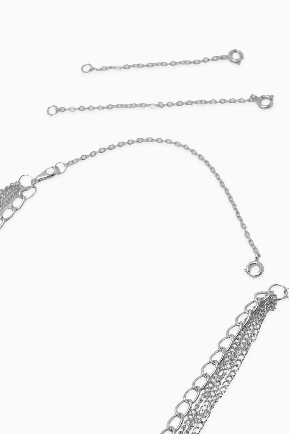 Womens 3 Pack Necklace Chain Extenders - Grey - One Size, Grey