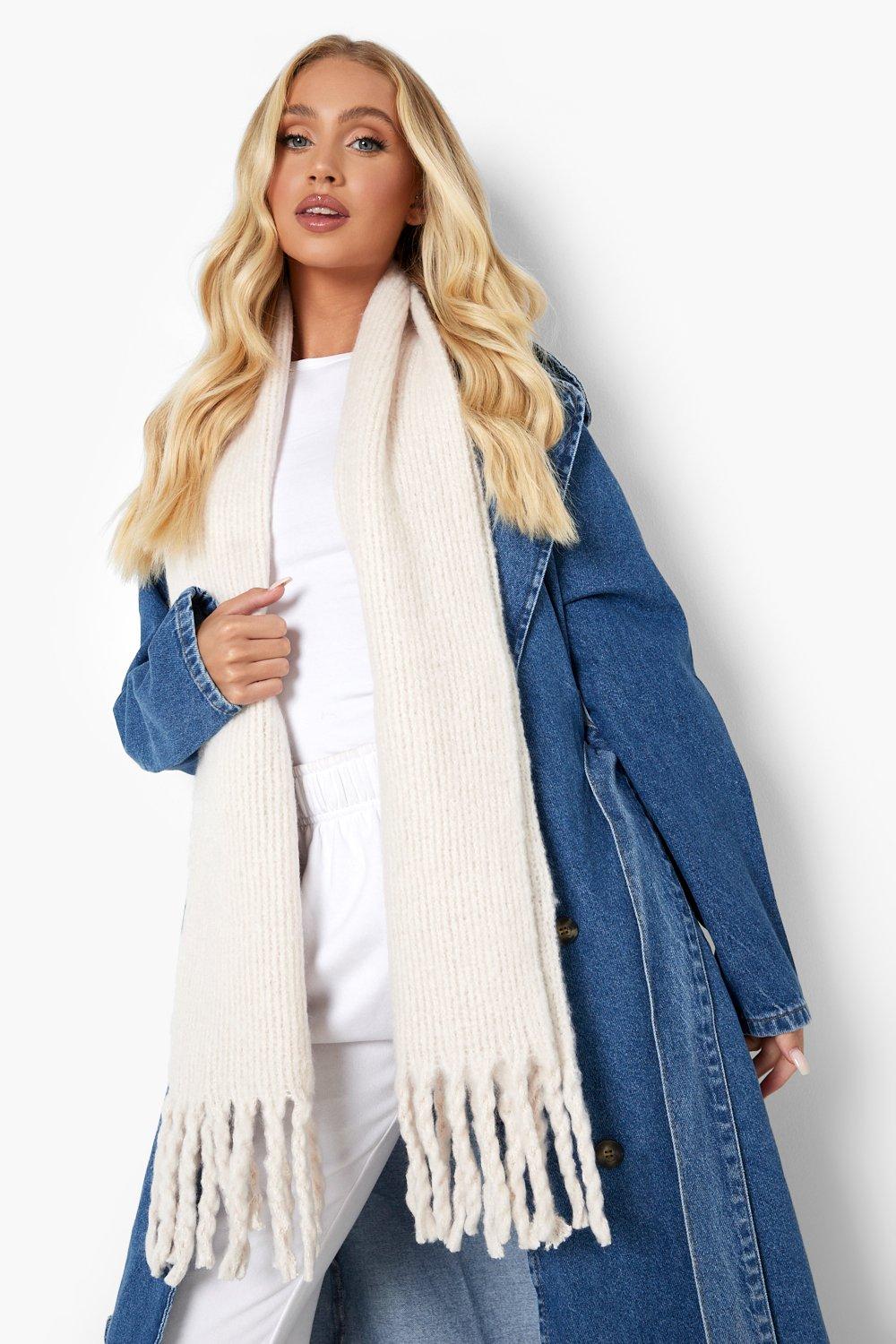 Click to view product details and reviews for Womens Basic Fringe Scarf White One Size White.