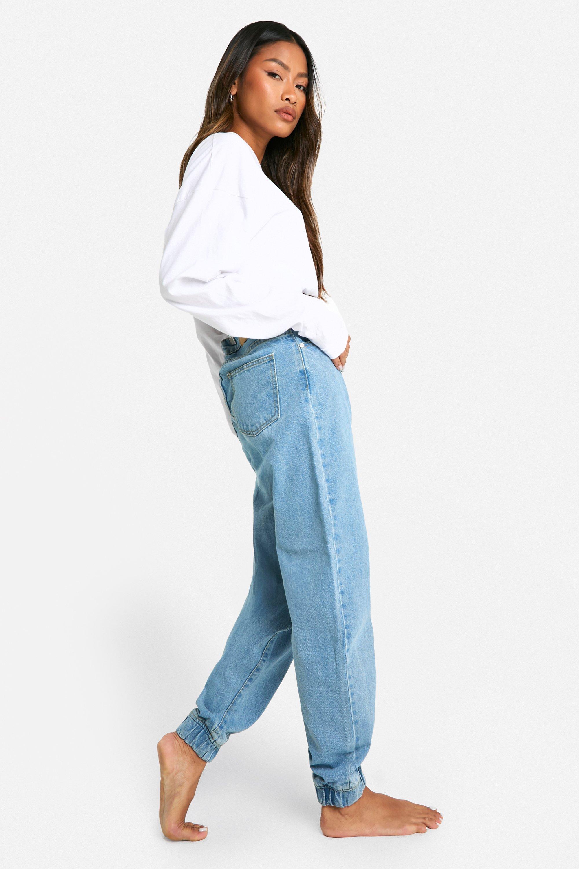 Womens Basics High Waisted Boyfriend Jogger Jeans - White - 14, White