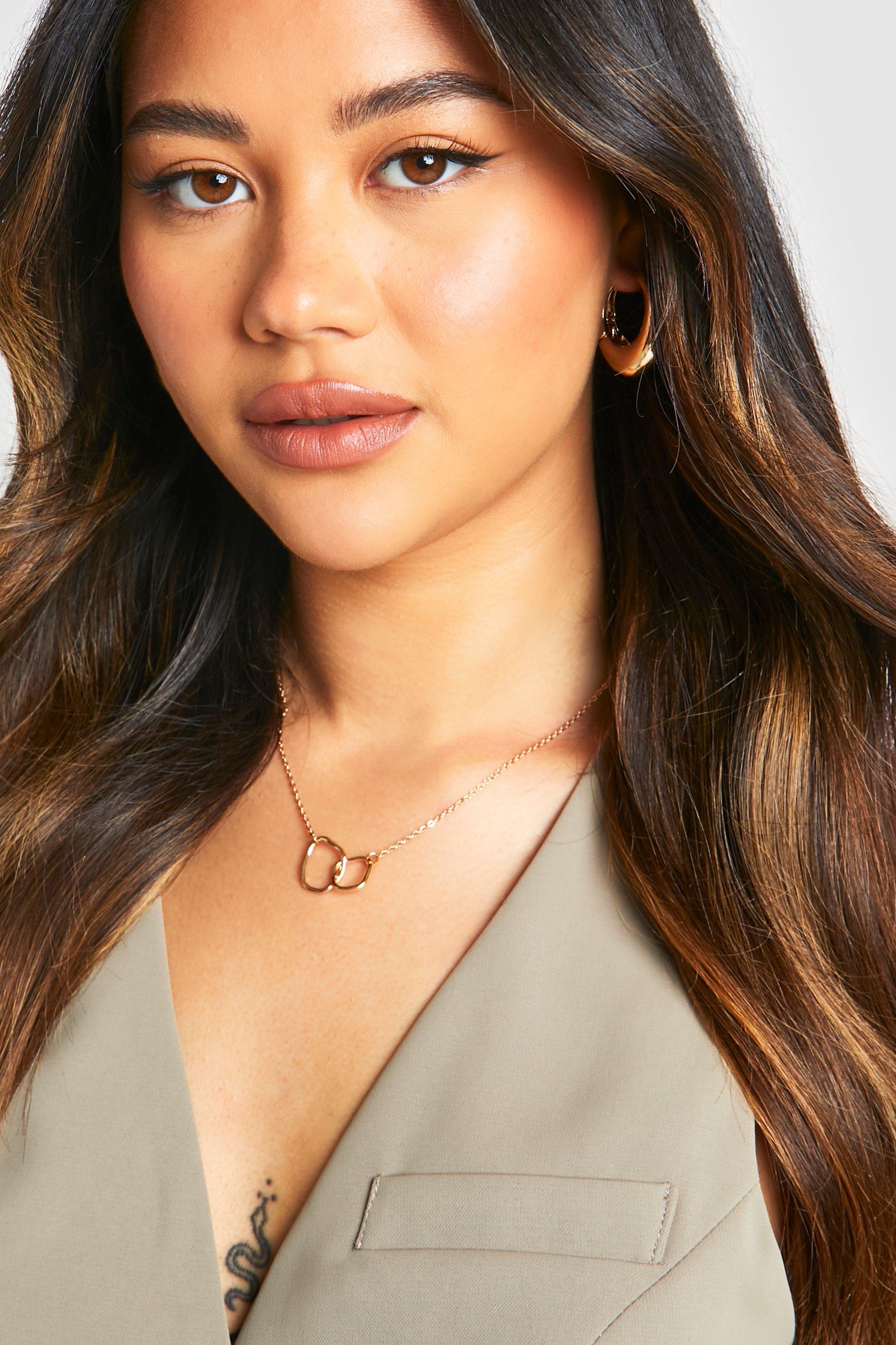 Womens Interlocking Pendant Chain Necklace - Gold - One Size, Gold