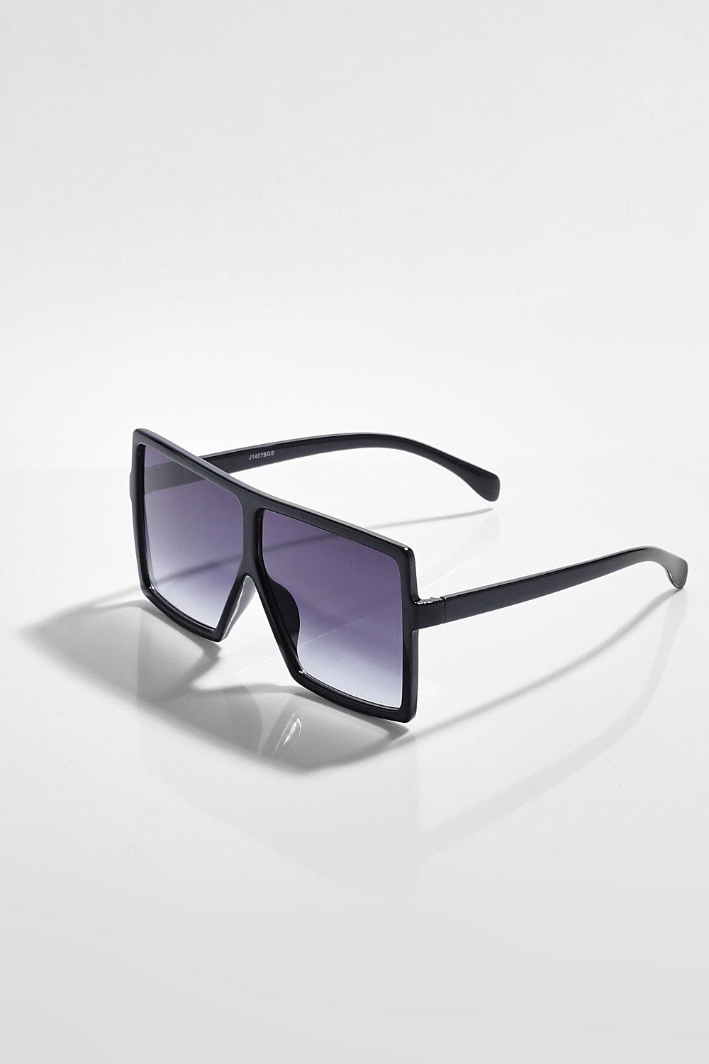 Womens Oversized Square Smoke Lens Sunglasses - Black - One Size, Black