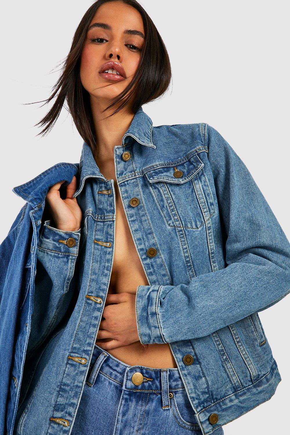 Womens Oversized Denim Jacket - Blue - 6, Blue
