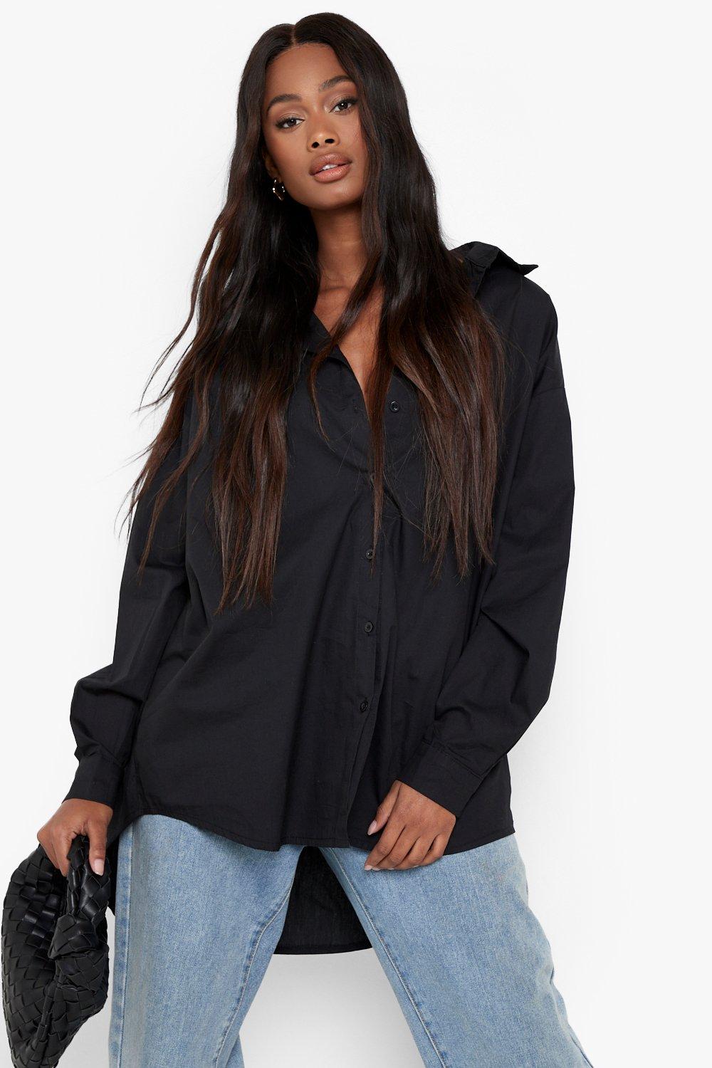 Chemise Oversize En Coton - Noir - 40, Noir