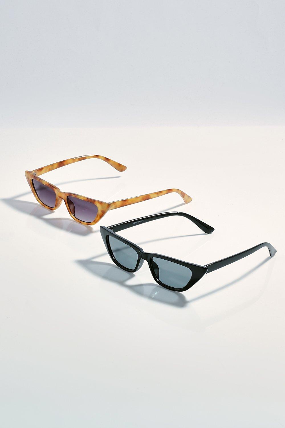 Lot De 2 Paires De Lunettes De Soleil Style Œil De Chat - Multicolore - One Size, Multicolore