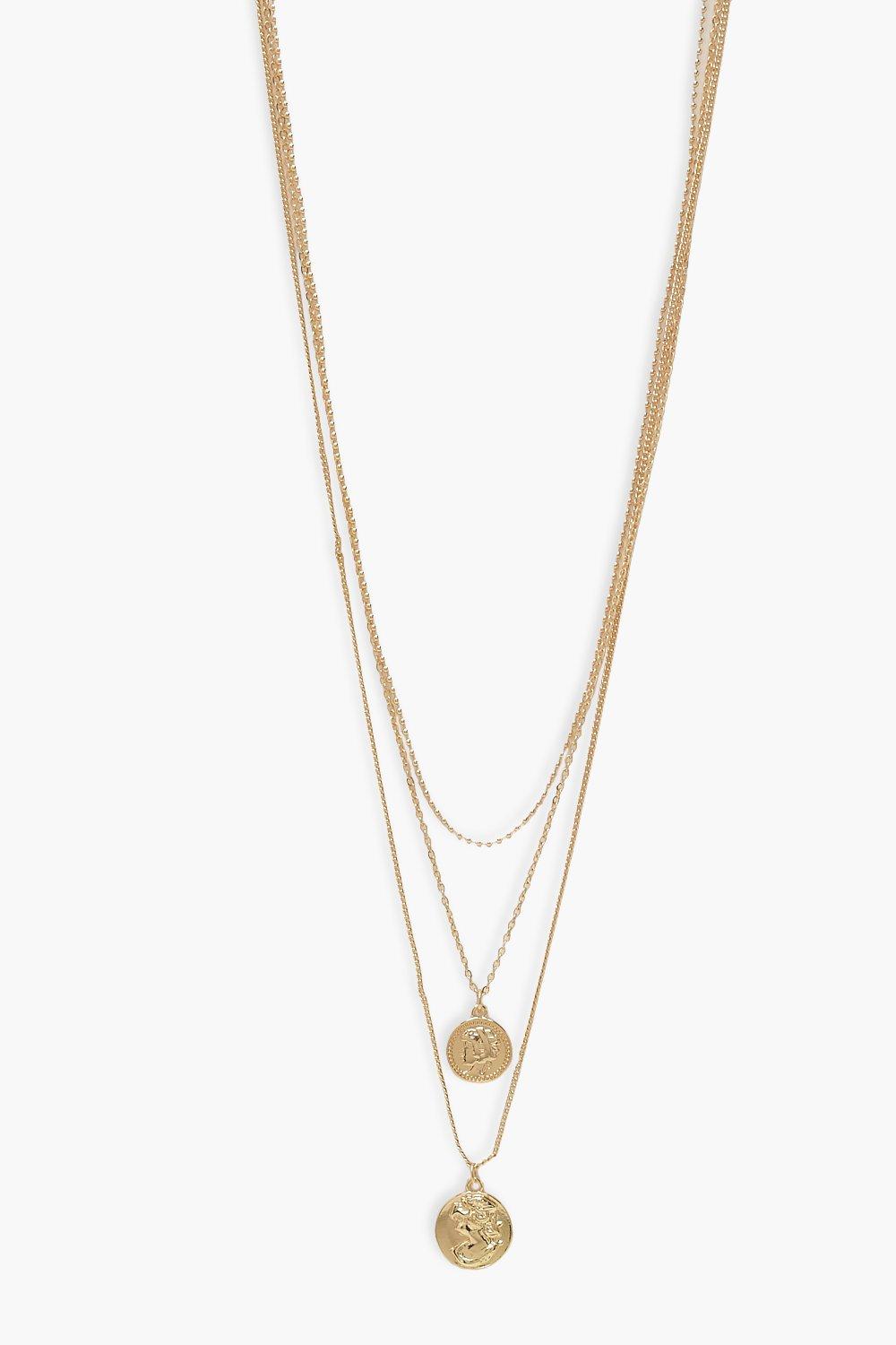 Womens Simple Coin Layered Necklace - Gold - One Size, Gold