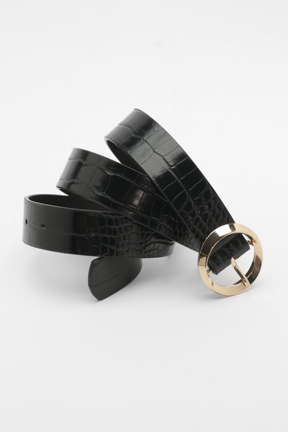 Click to view product details and reviews for Womens Croc Circle Buckle Belt Black One Size Black.