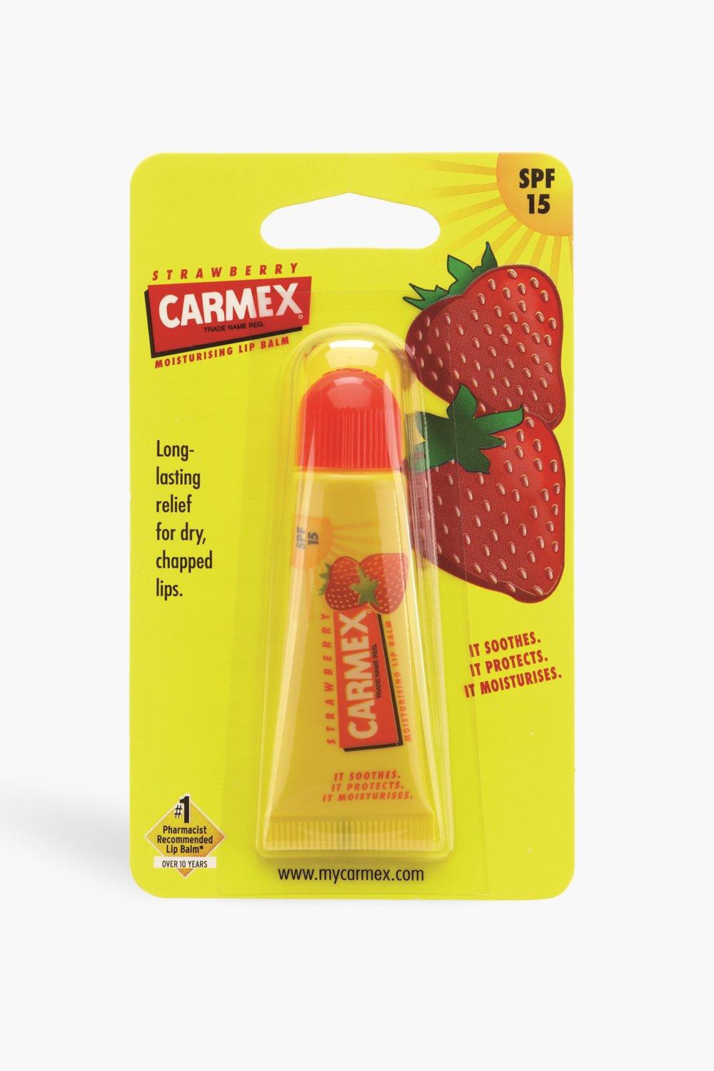Womens Carmex Strawberry Tube 10G - Yellow - One Size, Yellow