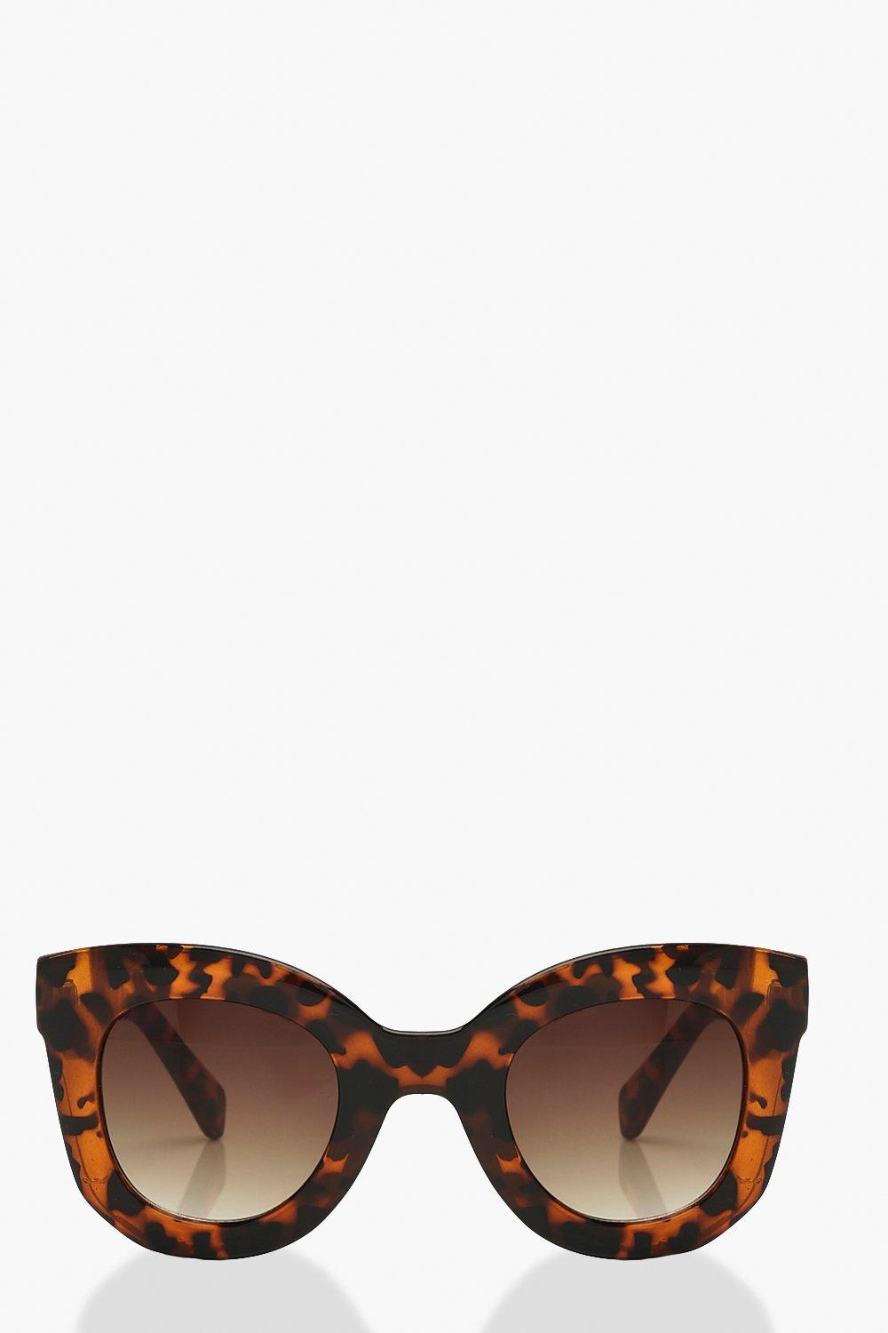 Womens Tort Chunky Oversized Sunglasses - Brown - One Size, Brown