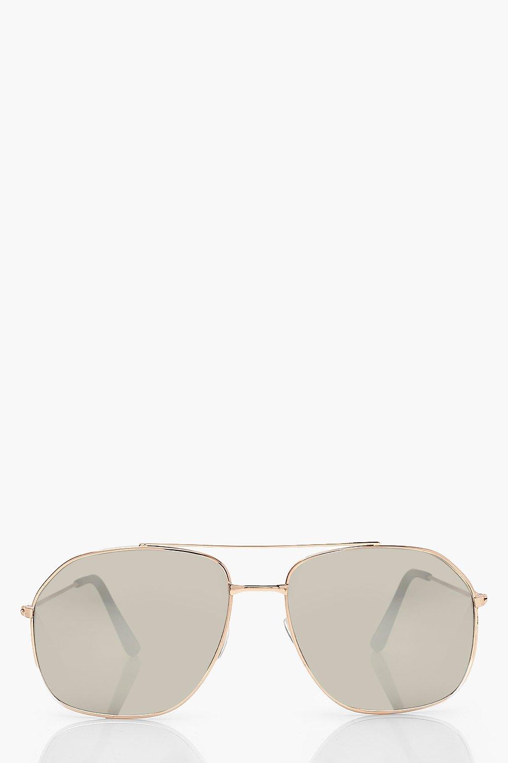 Womens Tinted Aviator Sunglasses - Metallics - One Size, Metallics