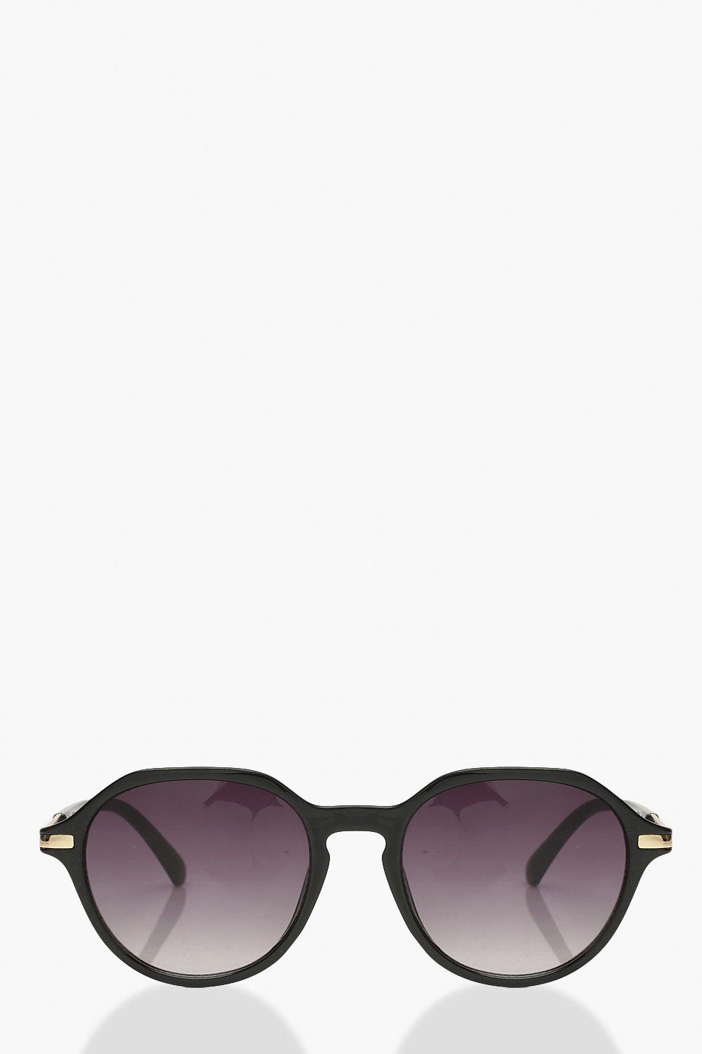 Womens Oversized Arm Detail Sunglasses - Black - One Size, Black
