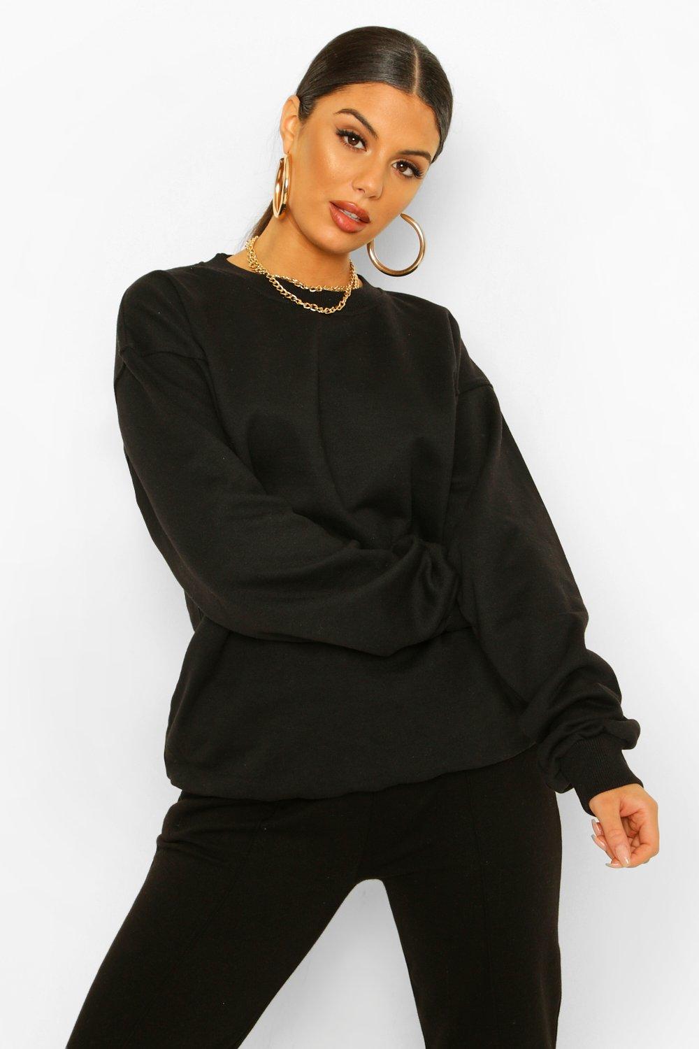 black oversized sweatshirt