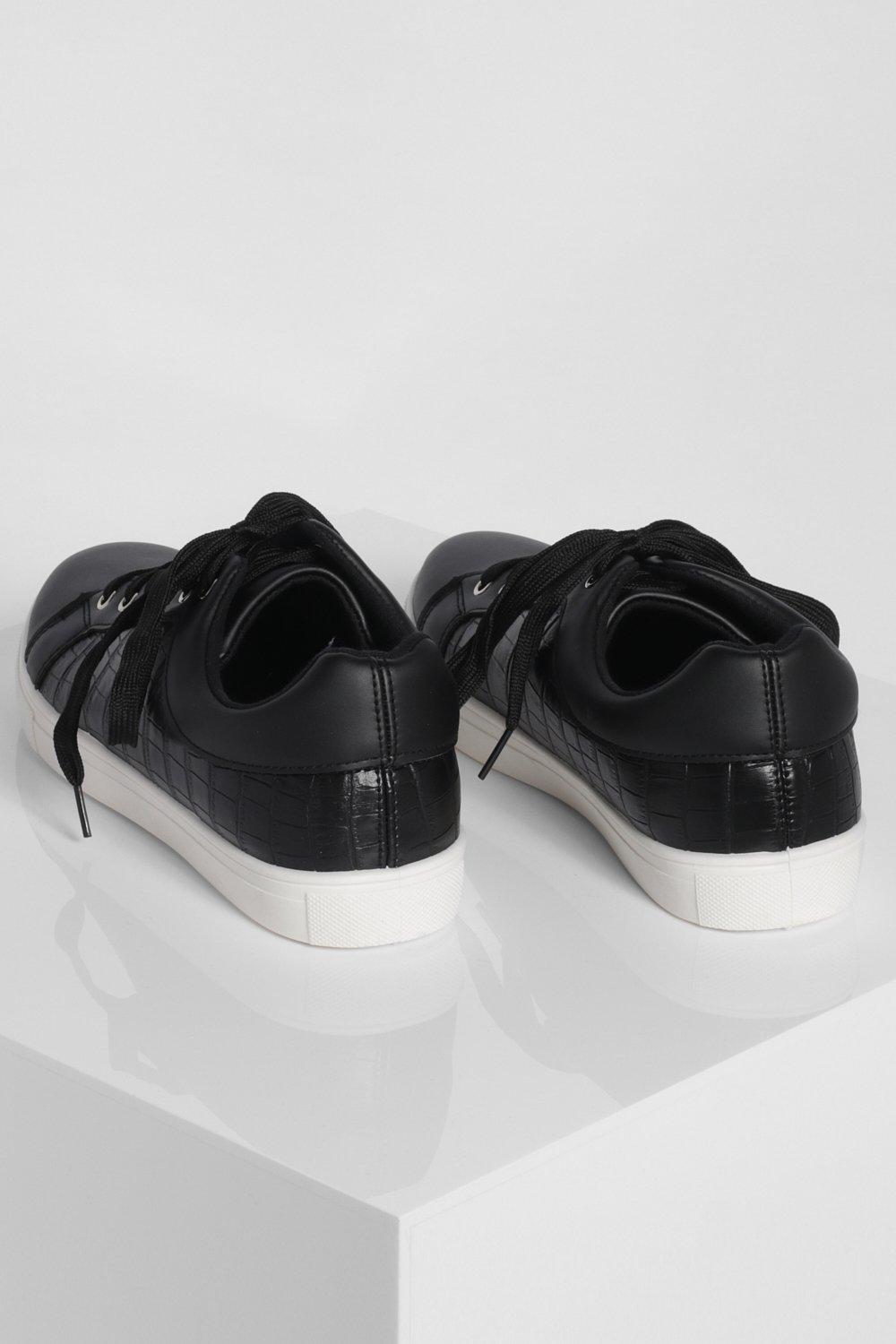 black croc trainers