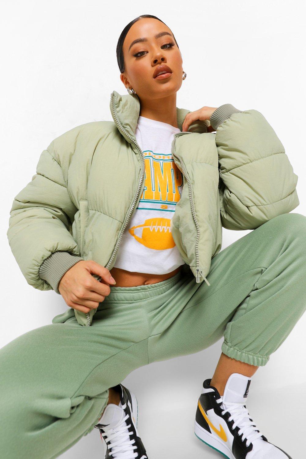 boohoo funnel neck puffer jacket