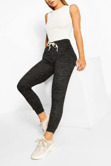 Black Marl Relaxed Joggers
