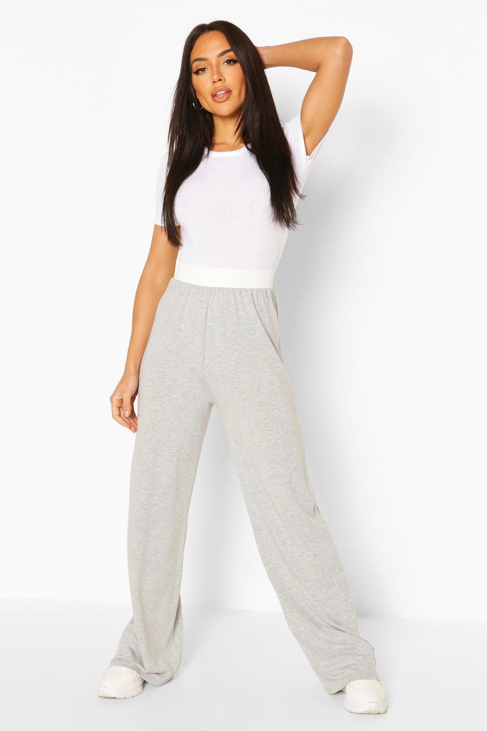 

Everyday Wide Leg Trouser, Grey marl