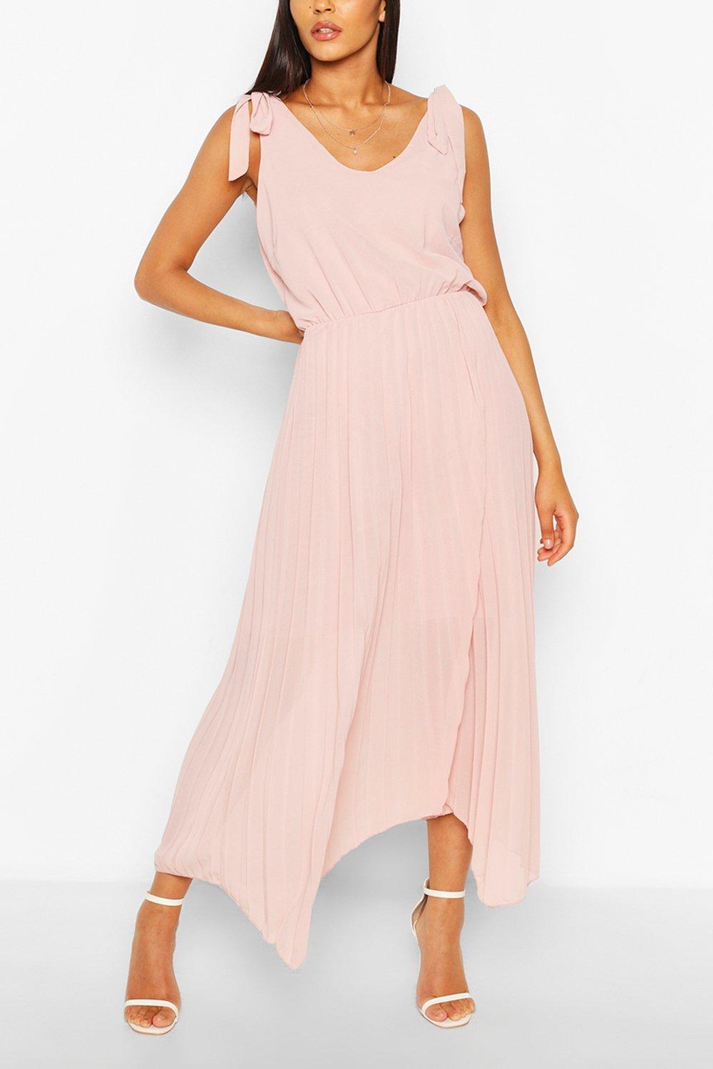 pleated skirt maxi dress