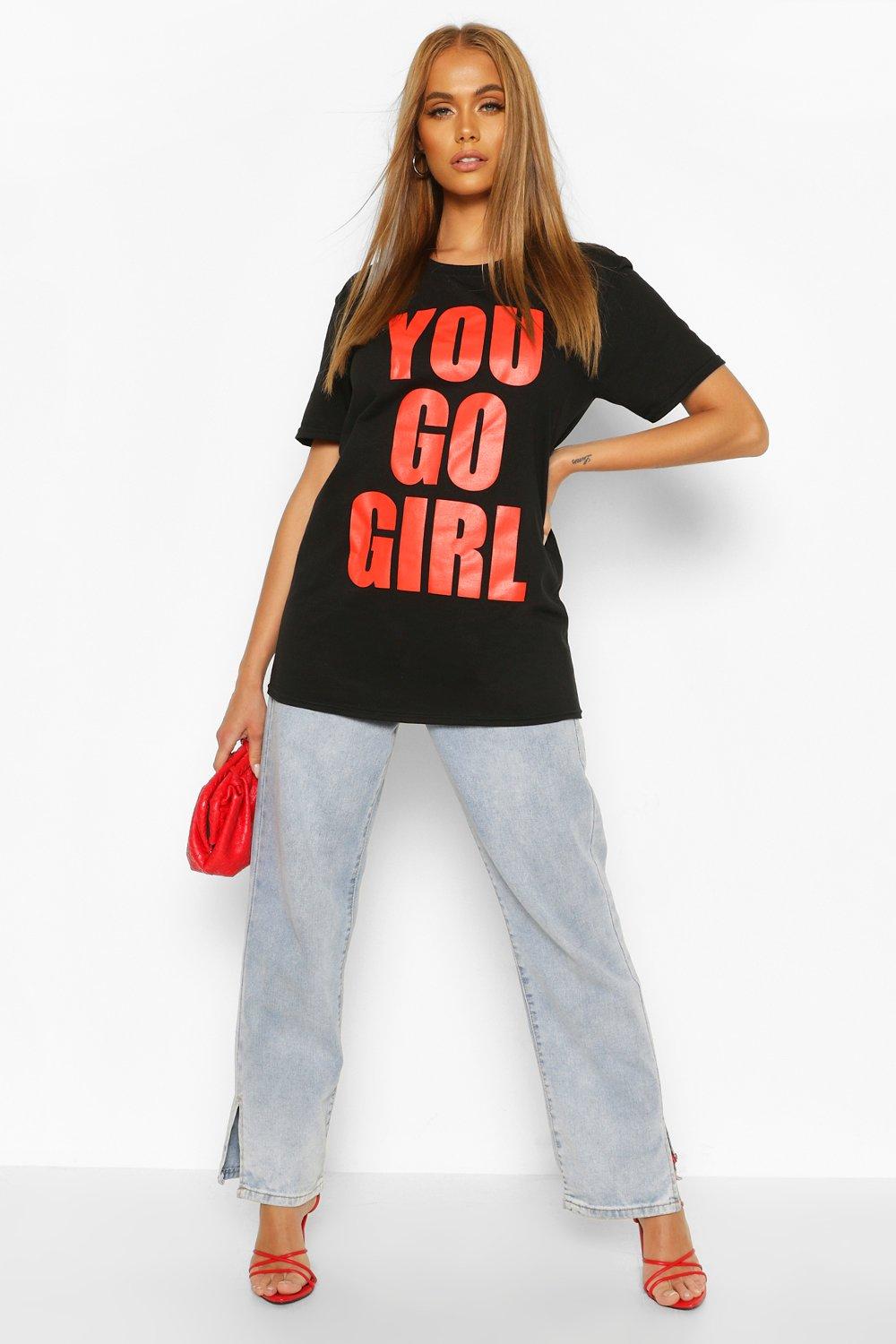 

Футболка со слоганом You Go Girl, Black