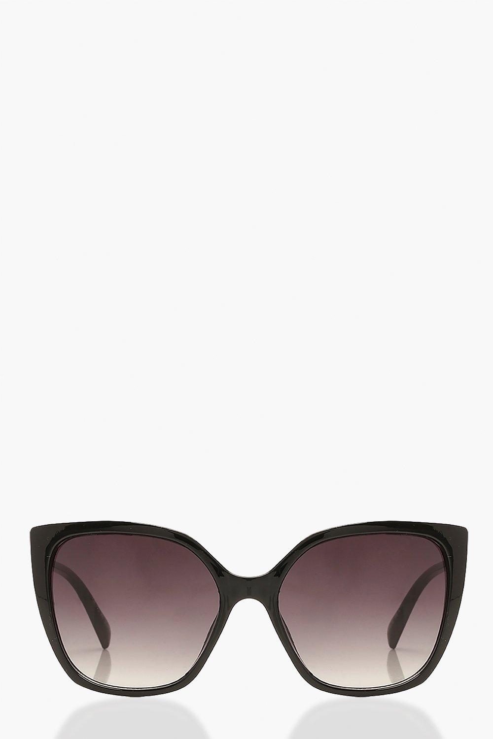 Image of Occhiali da sole oversize Cat Eye con lenti colorate a gradiente, Nero