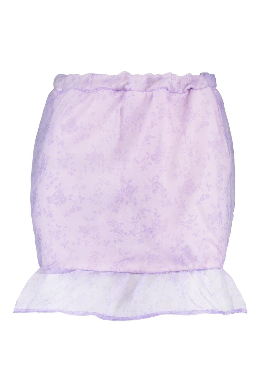 

Мини юбка из органзы с цветочным принтом, Lilac
