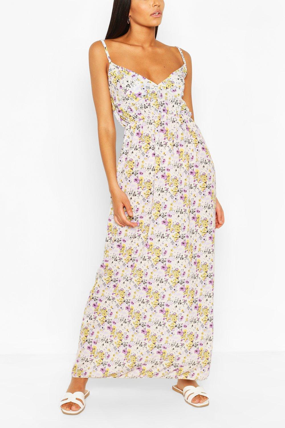 floral strappy maxi dress