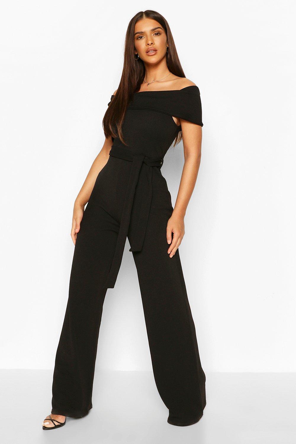 plunging pinafore jumpsuit